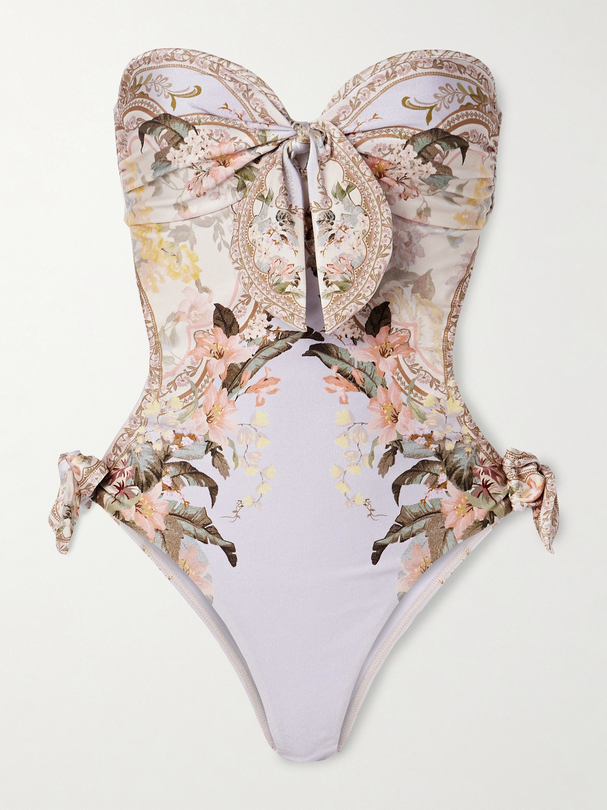 Zimmermann Wylie Floral One-piece Swimsuit In Blue