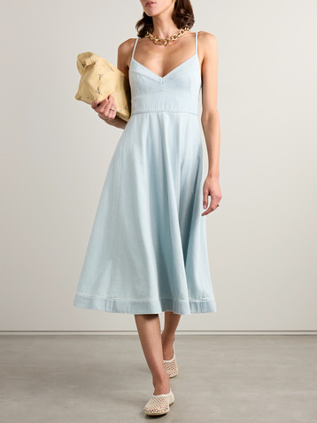 Zimmermann Acacia paneled denim midi dress