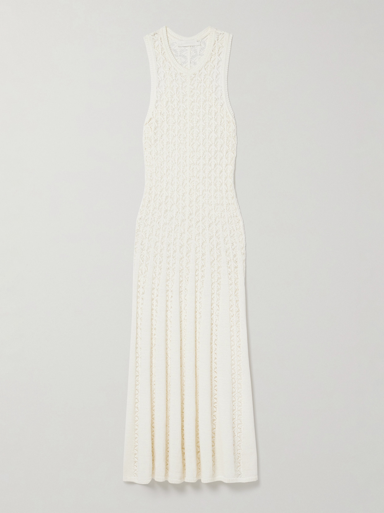 Zimmermann Wylie Open-knit Cotton Maxi Dress In Ivory