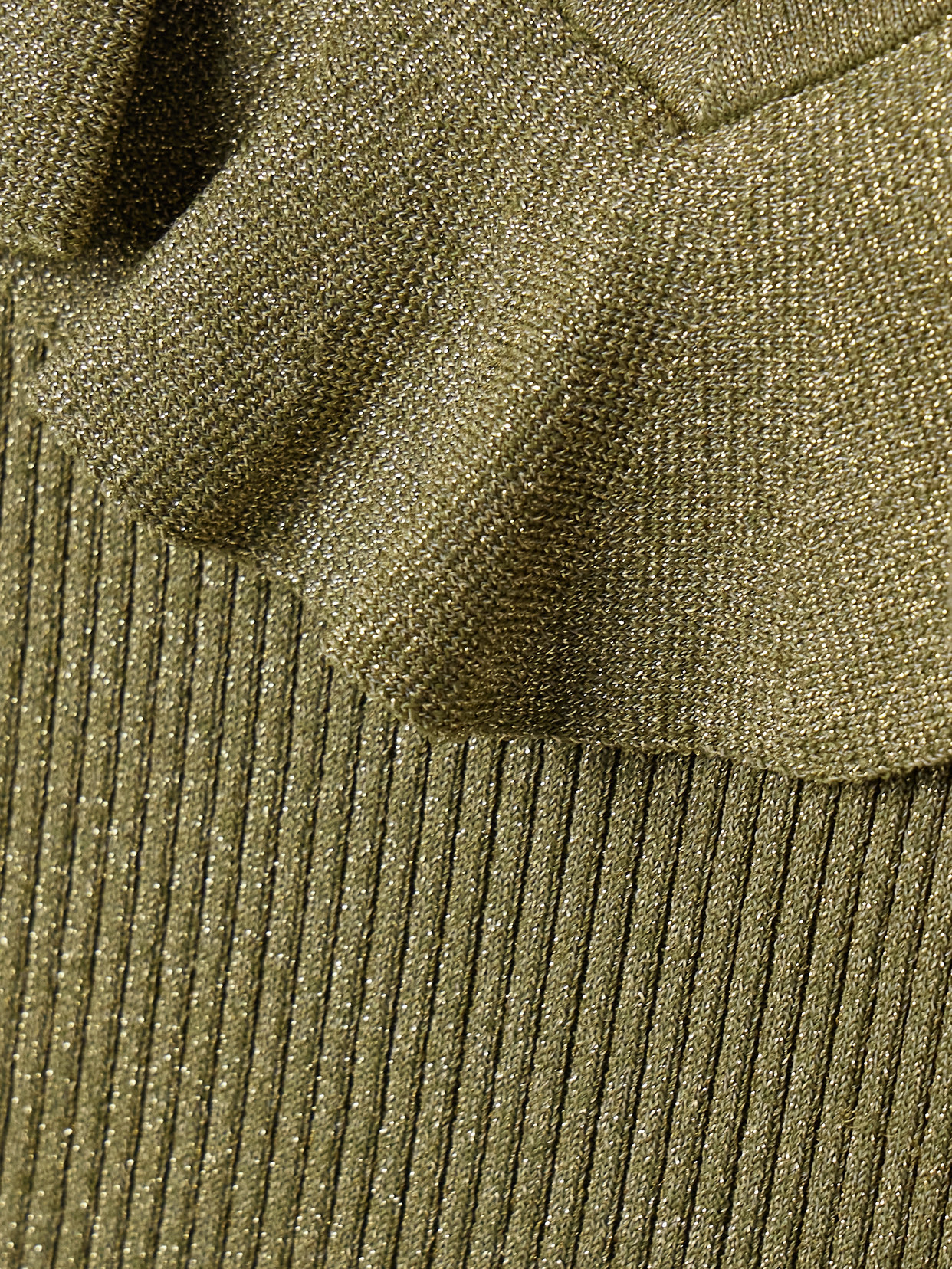 ZIMMERMANN WYLIE RUFFLED METALLIC RIBBED-KNIT TOP