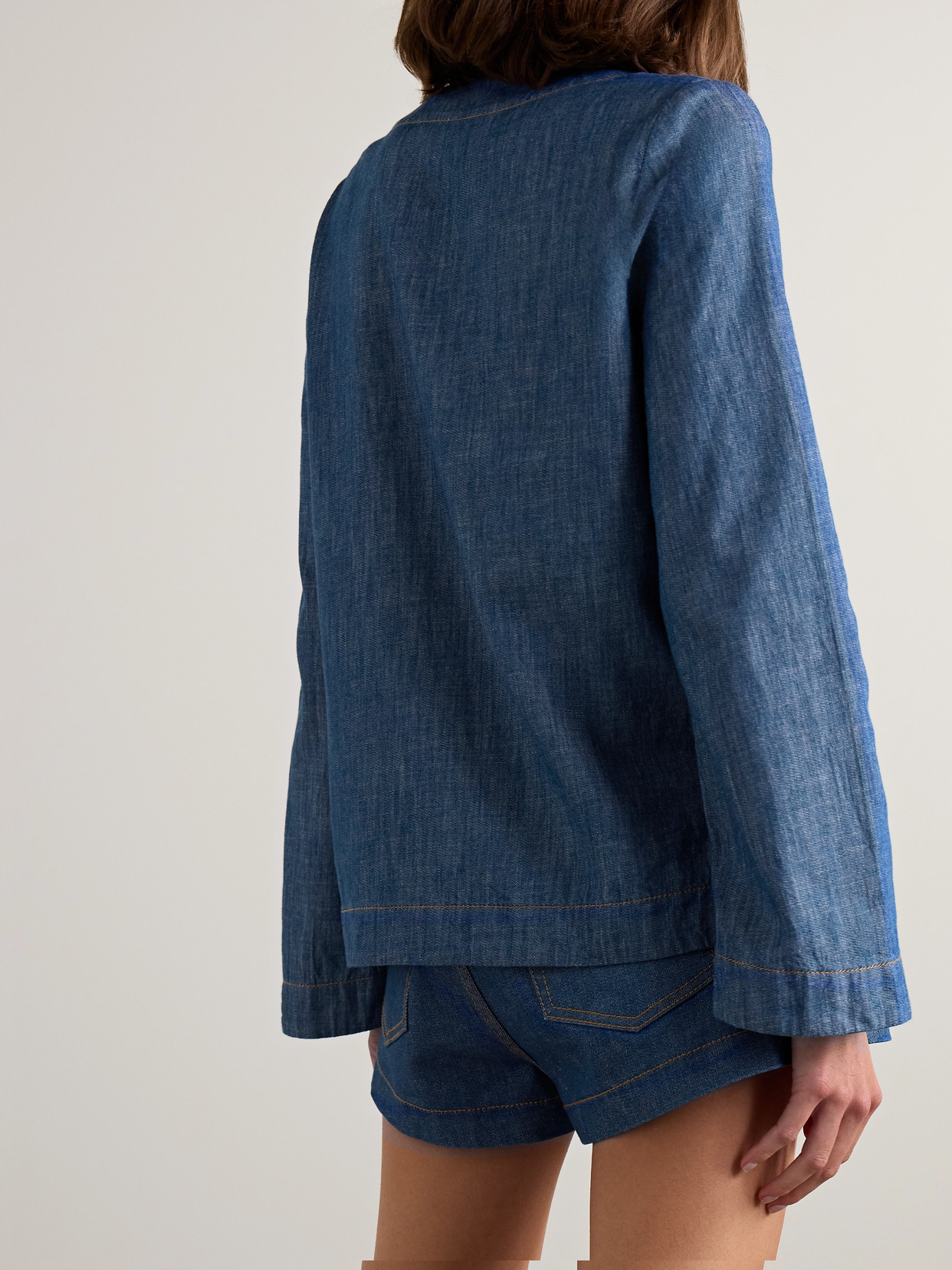 Shop Zimmermann Wylie Braided Denim Tunic In Blue