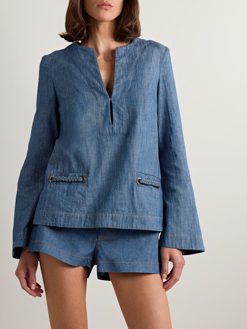 Zimmermann Wylie braided denim tunic