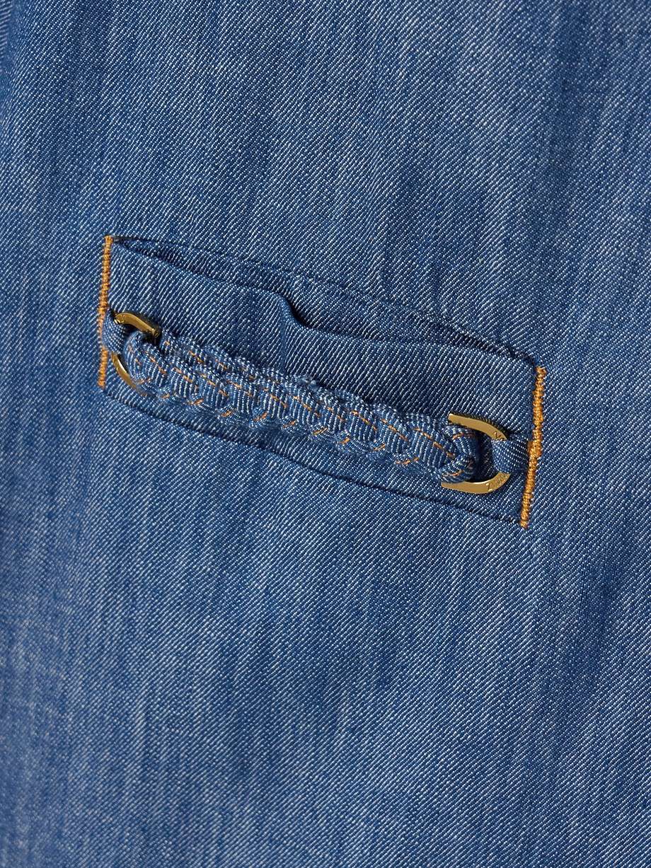 wylie braided denim mini dress