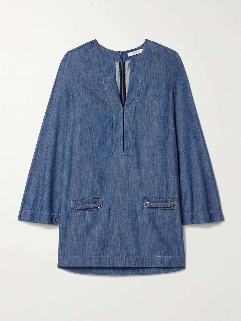 Zimmermann Wylie Braided Denim Mini Dress