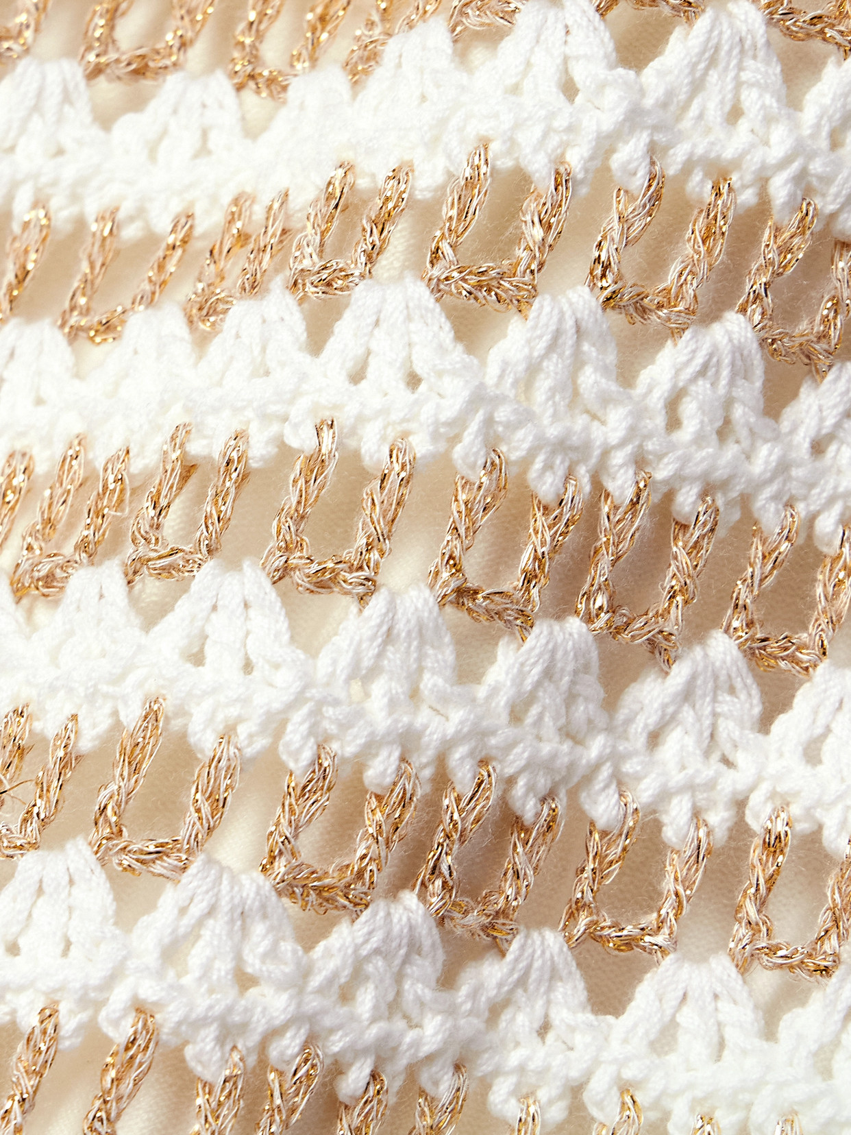 Tallow Striped Crocheted Cotton-Blend Midi