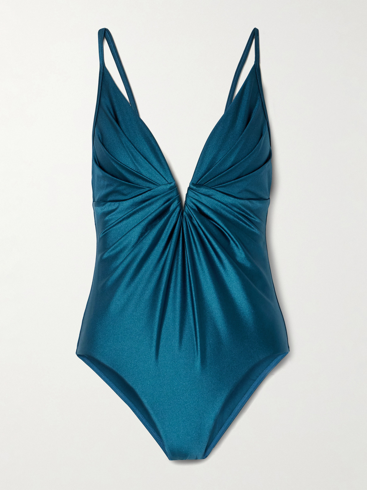 Zimmermann Acacia Ruched Swimsuit In Blue