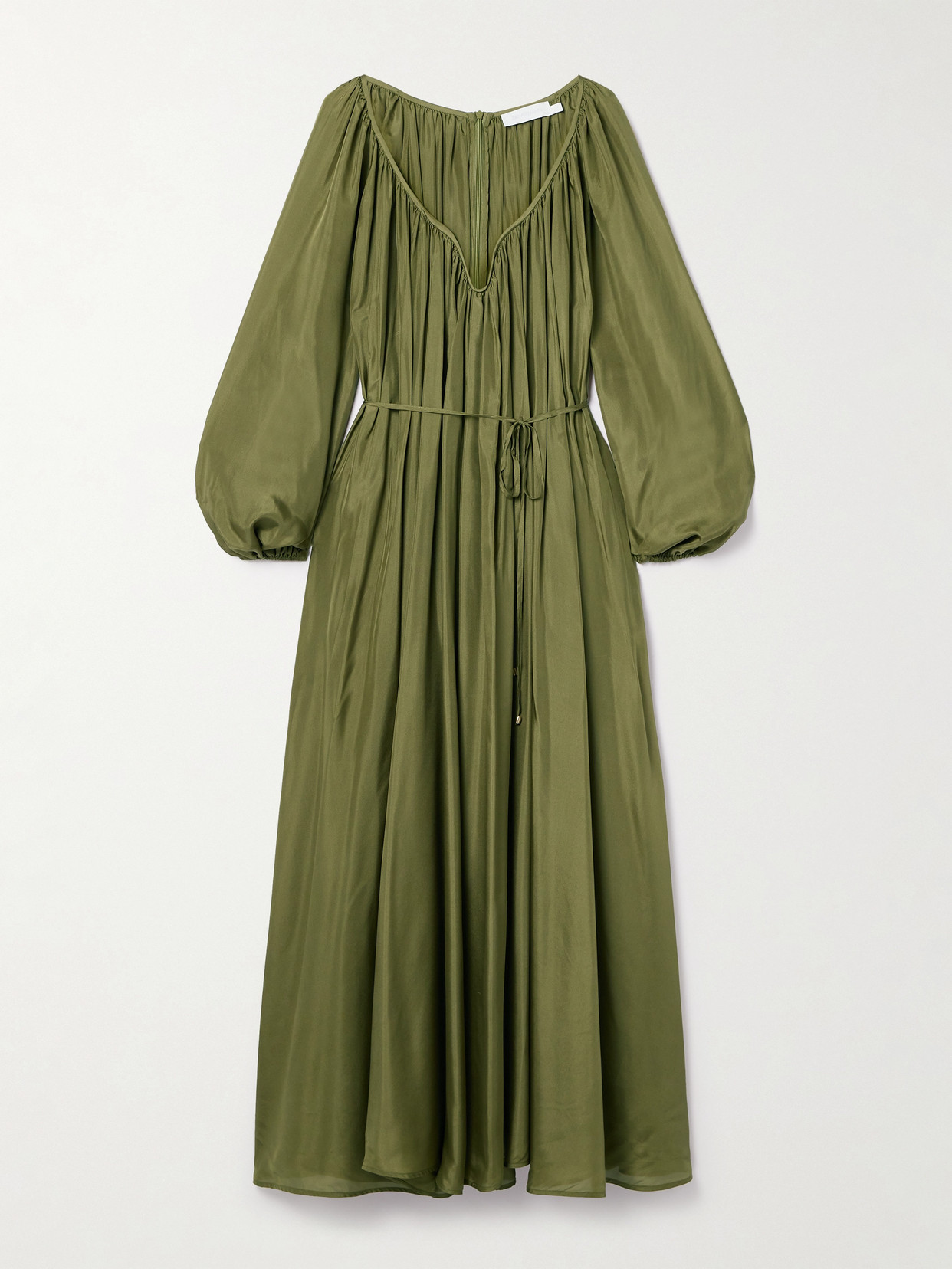 ZIMMERMANN ACACIA BELTED SILK MIDI DRESS