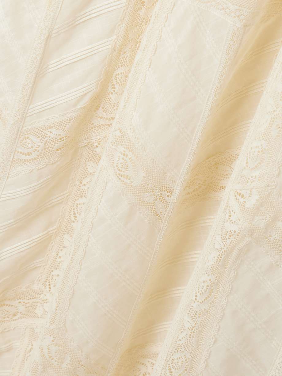 acacia lace-trimmed cotton-voile maxi dress