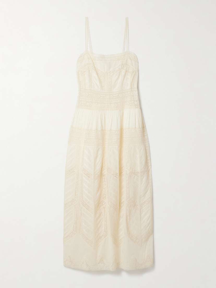 Zimmermann Acacia Lace-trimmed Cotton-voile Maxi Dress