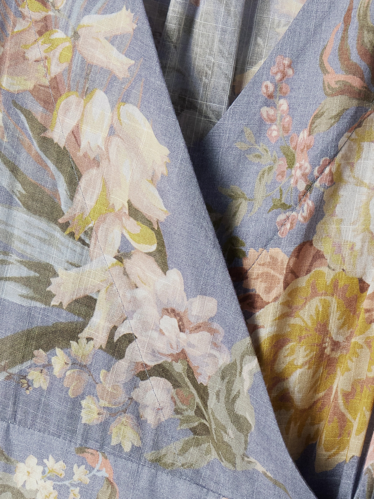 Shop Zimmermann Tallow Floral-print Cotton-voile Midi Wrap Dress In Blue