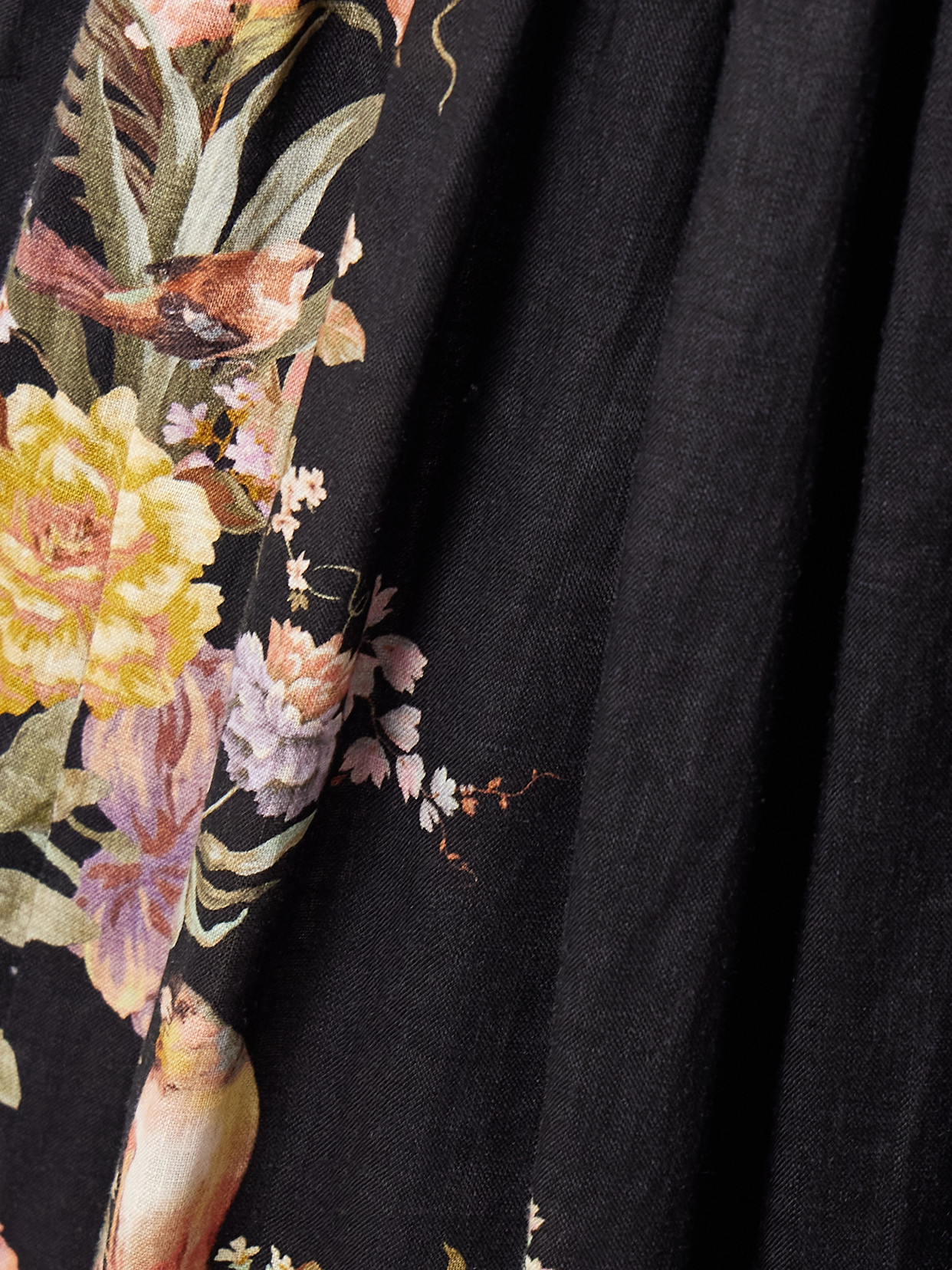 ZIMMERMANN TALLOW CUTOUT FLORAL-PRINT LINEN HALTERNECK MIDI DRESS