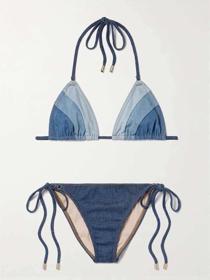 Zimmermann Tallow Denim Triangle Bikini