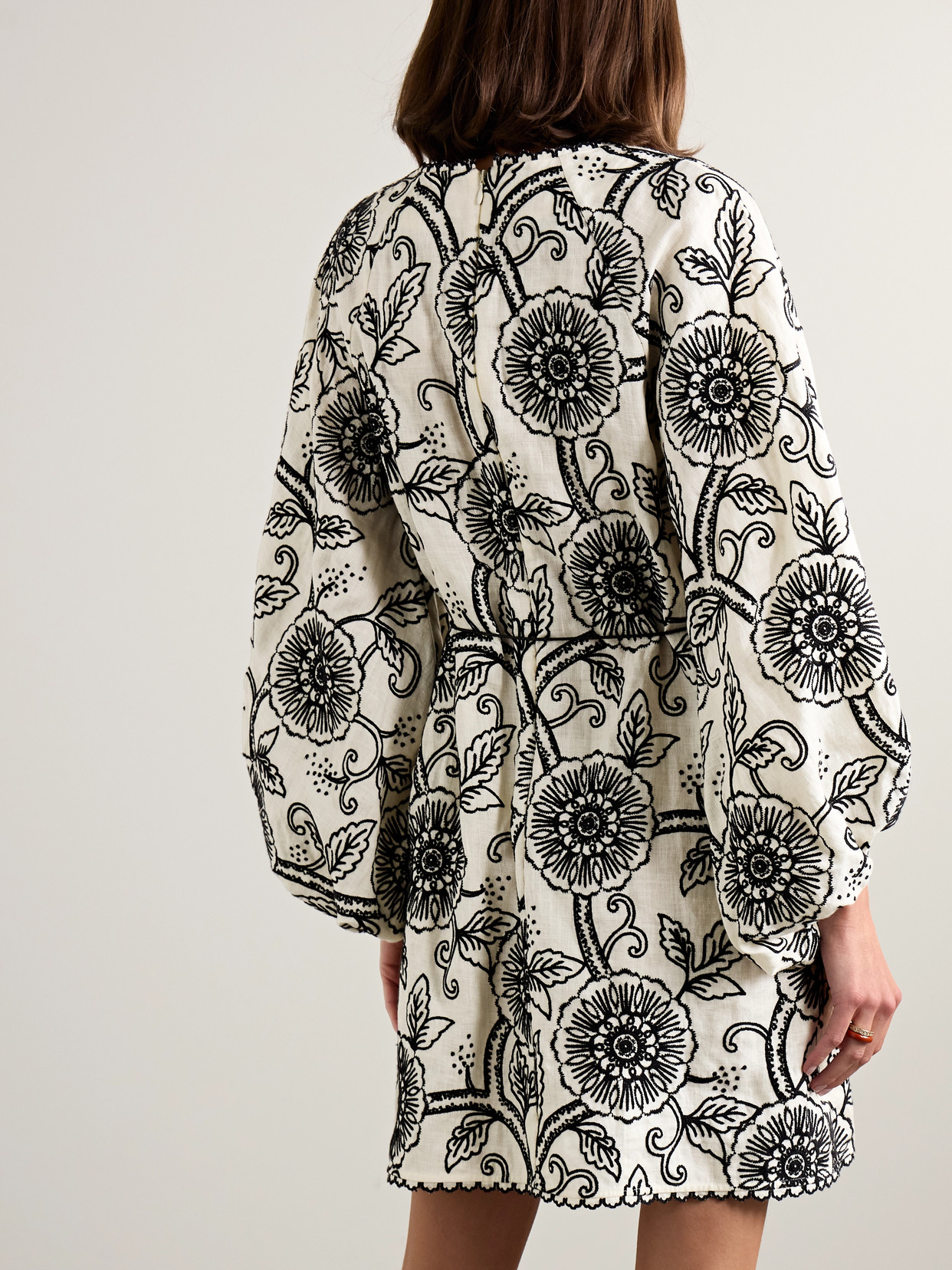 【Zimmermann】Tallow belted embroidered linen mini dress Zimmermann Tallow Belted Embroidered Linen Mini Dress In