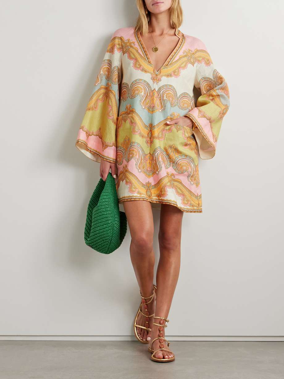 maxine printed linen mini dress