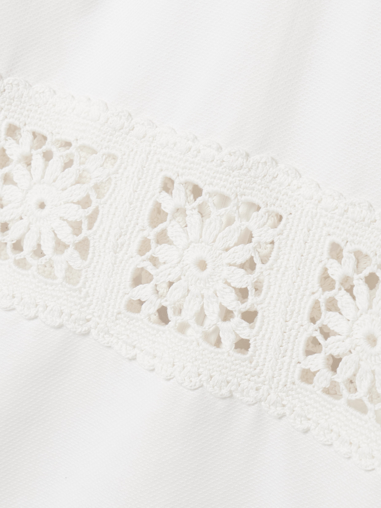 Maxine Crochet-Trimmed Cotton-Piqué Top