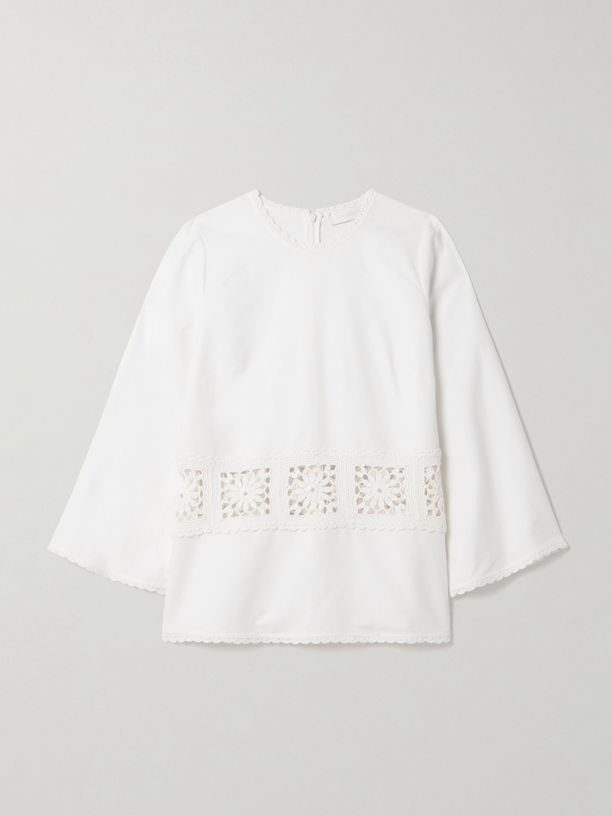 Zimmermann Maxine Crochet-trimmed Cotton-piqué Top In White