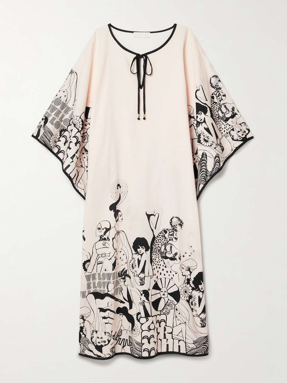 maxine printed cotton-gauze kaftan