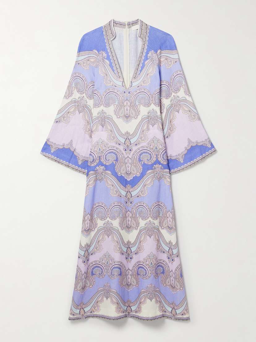 Zimmermann Maxine Printed Linen Midi Dress