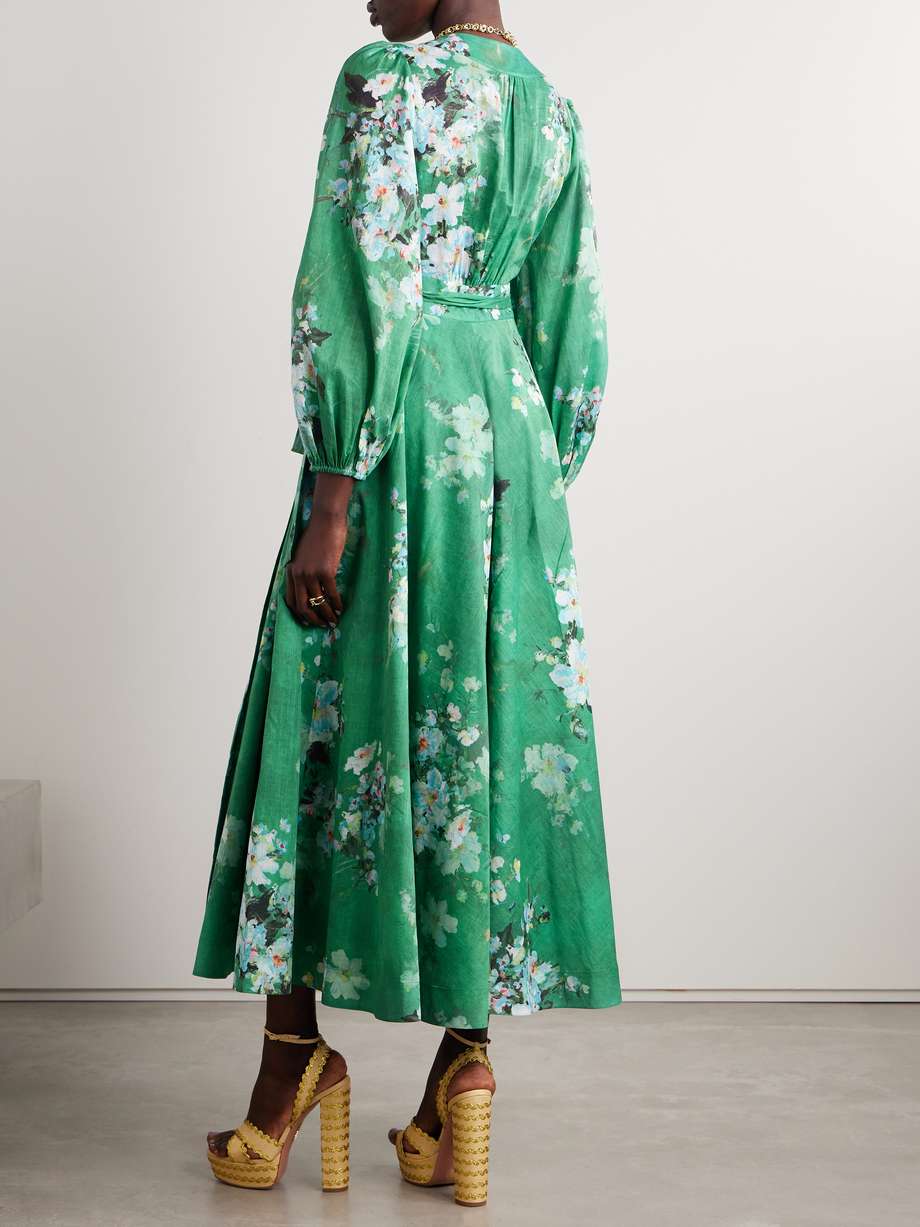 everley floral-print cotton-voile midi wrap dress