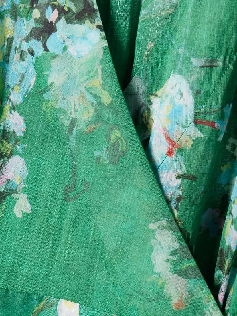 Green | Everley Floral-print Cotton-voile Midi Wrap Dress