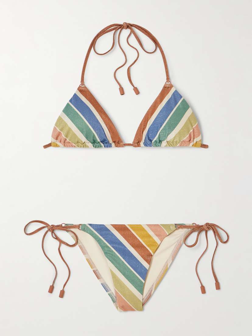 Zimmermann Everley Metallic Striped Recycled Bikini