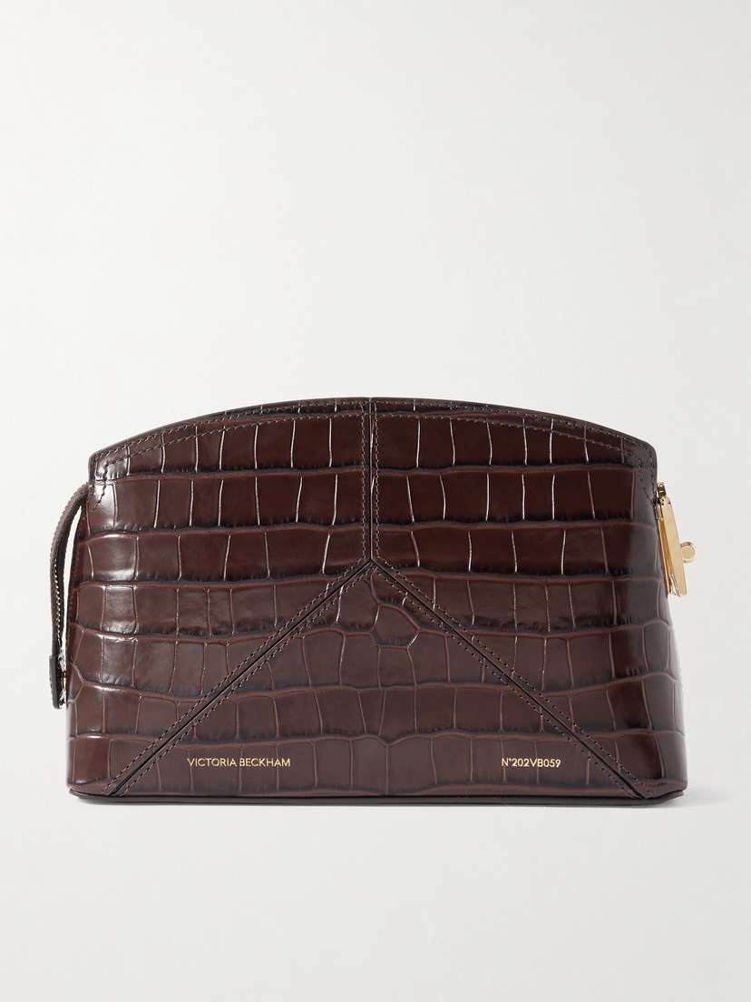 Victoria Beckham The Victoria Paneled Croc-effect Leather Cross-body Bag