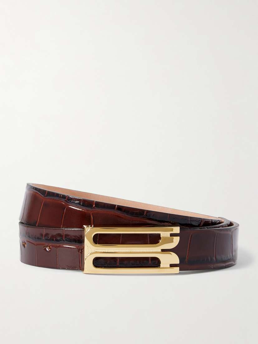 Victoria Beckham Frame Croc-effect Leather Belt