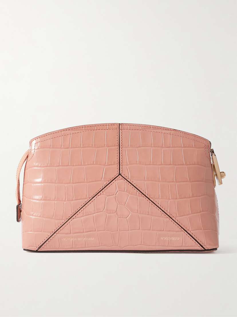 Victoria Beckham The Victoria Paneled Croc-effect Leather Cross-body Bag