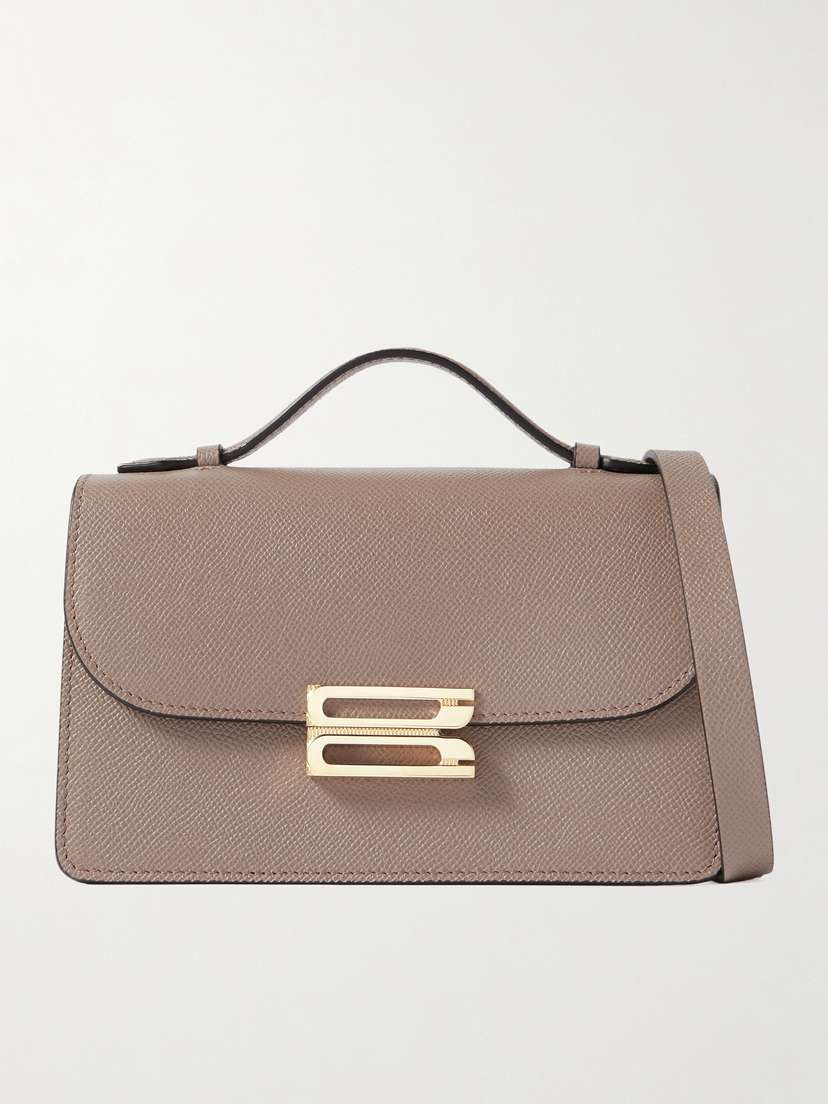 Victoria Beckham B Buckle Mini Textured-leather Shoulder Bag
