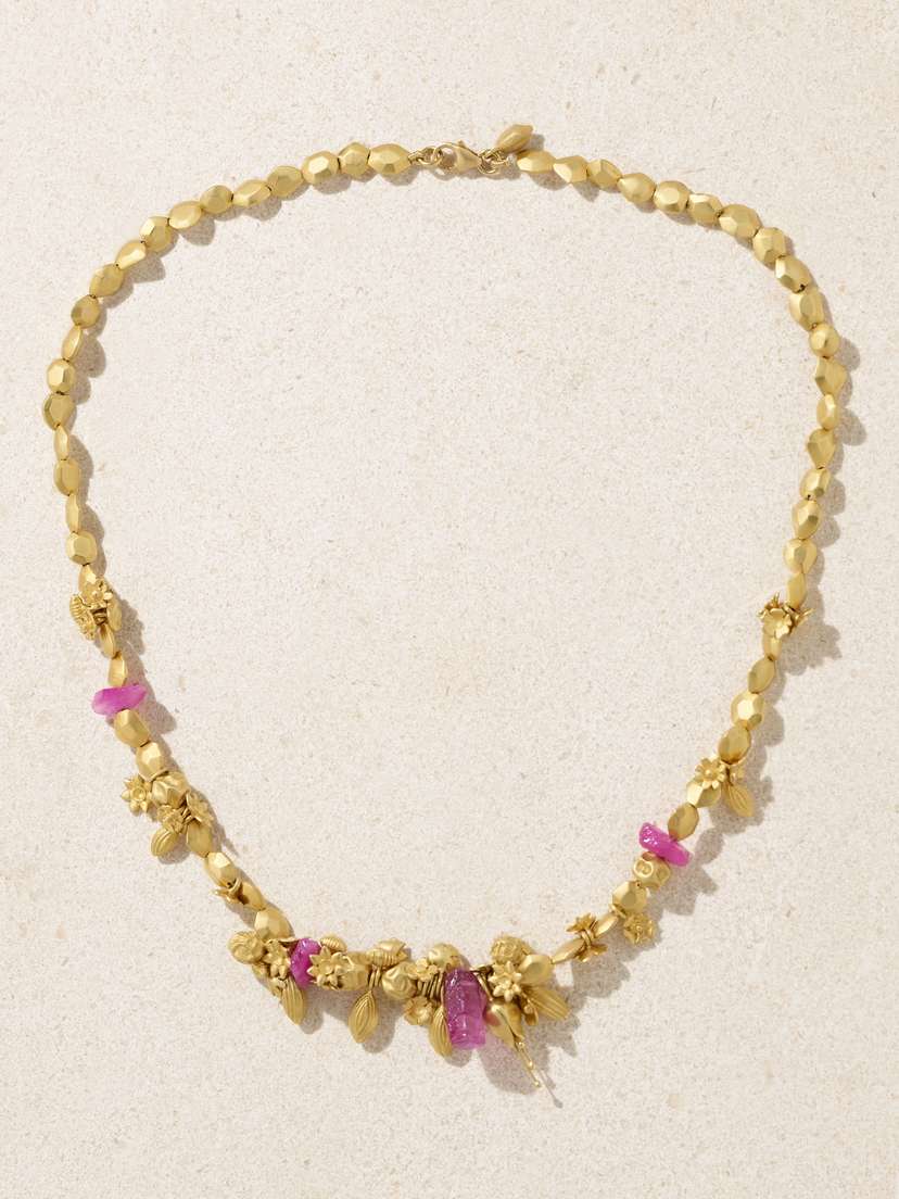 Pippa Small Garden Of Eden 18-karat Gold Ruby Necklace