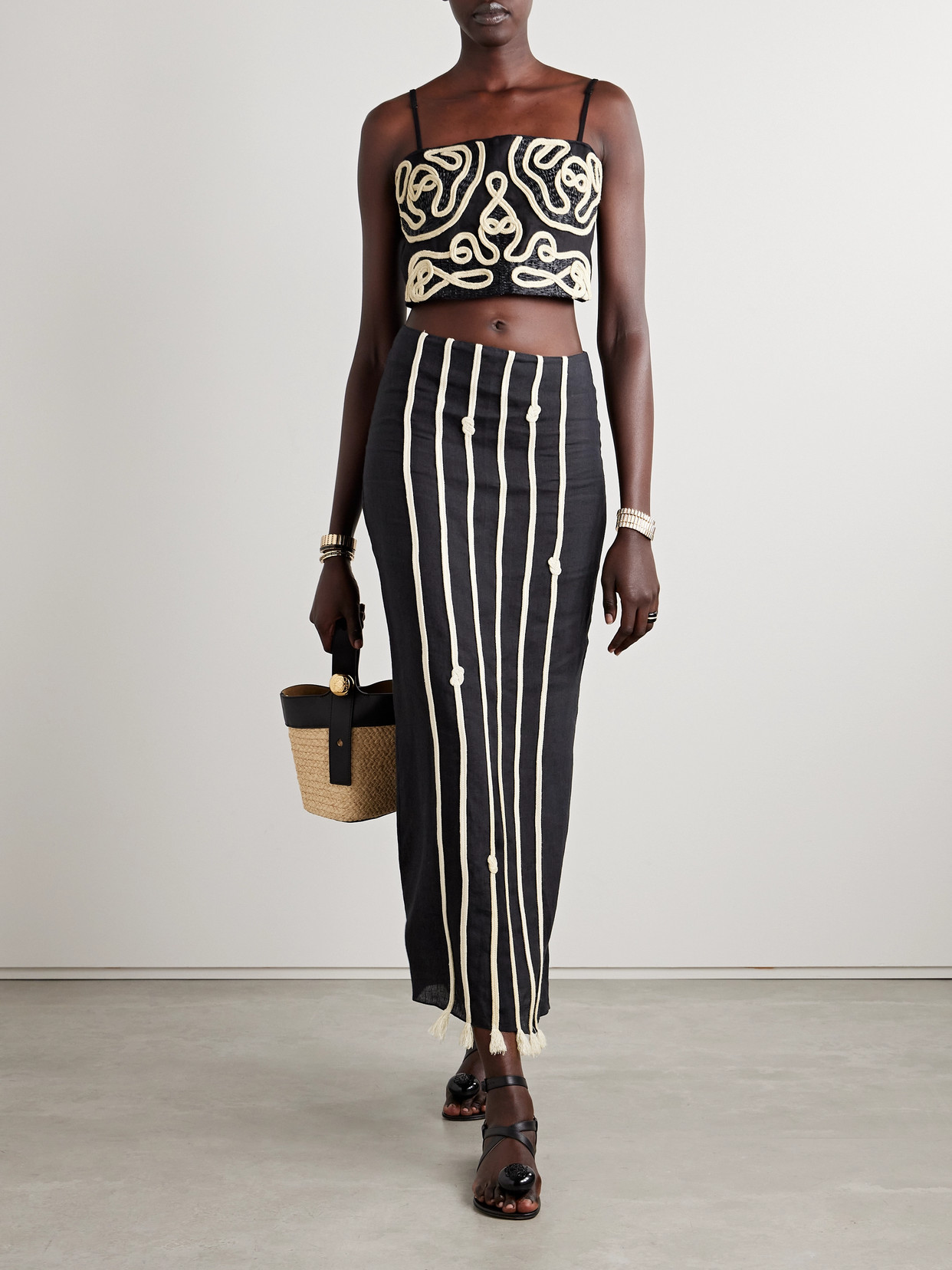 Bucanera Appliquéd Fringed Maxi