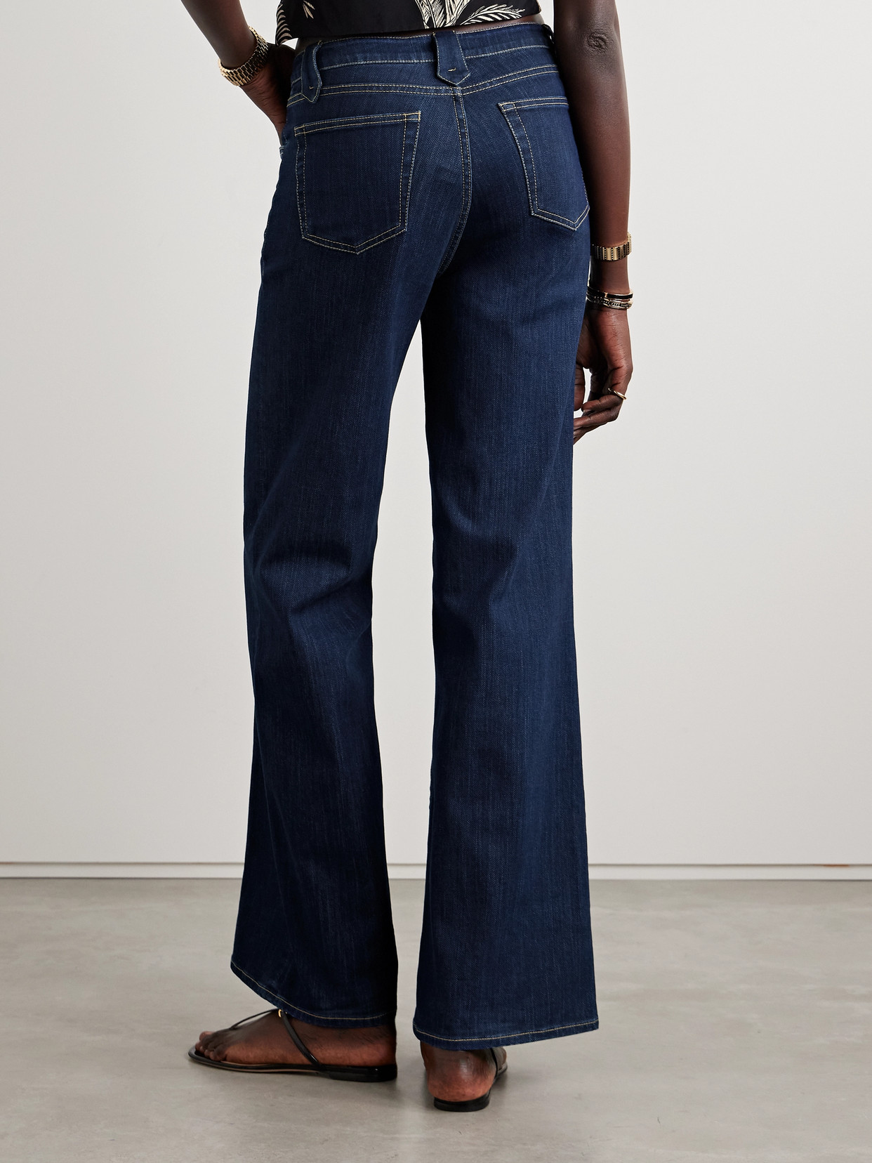 Johanna Ortiz A Navegar Seamed Denim Straight-leg Pants In Blue