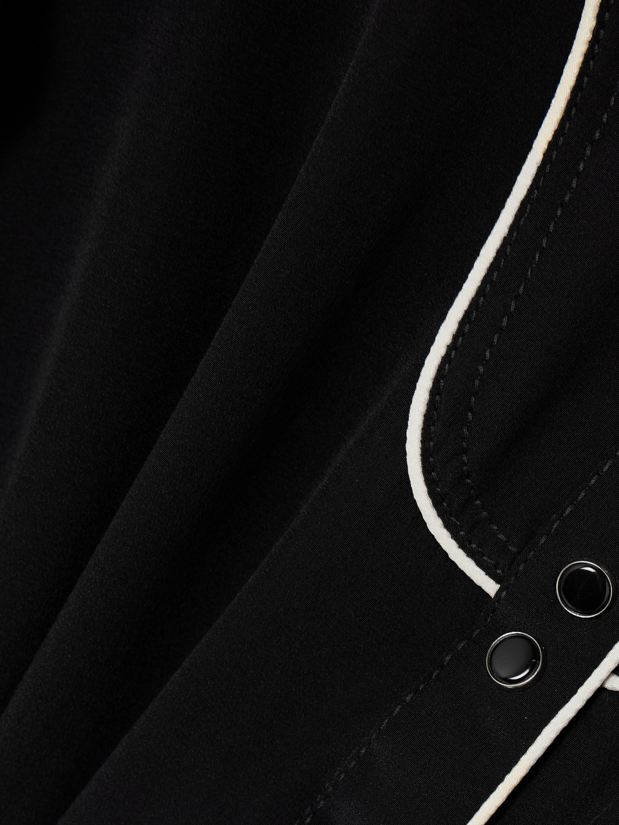 Johanna Ortiz Black High Tides Piped Silk Shirt In Black