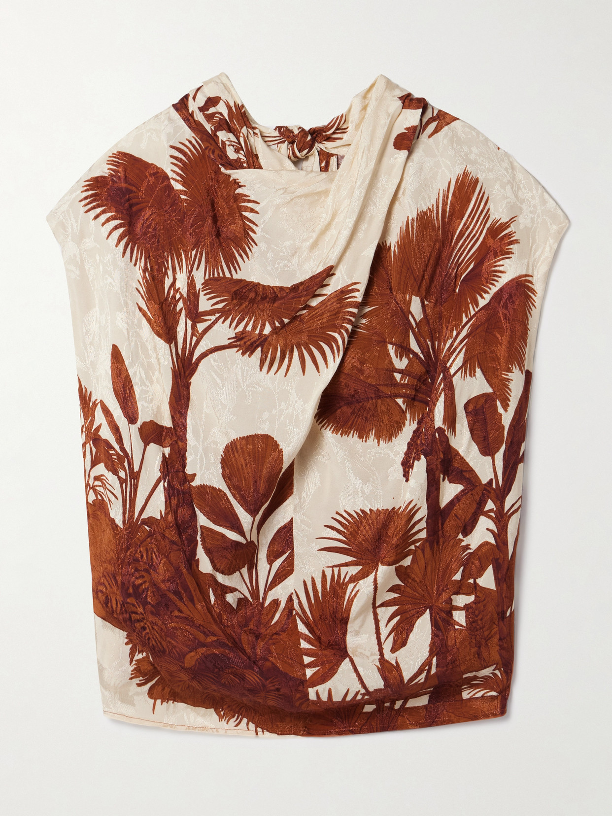 Johanna Ortiz Island Stories Cowl-neck Top In Ecru