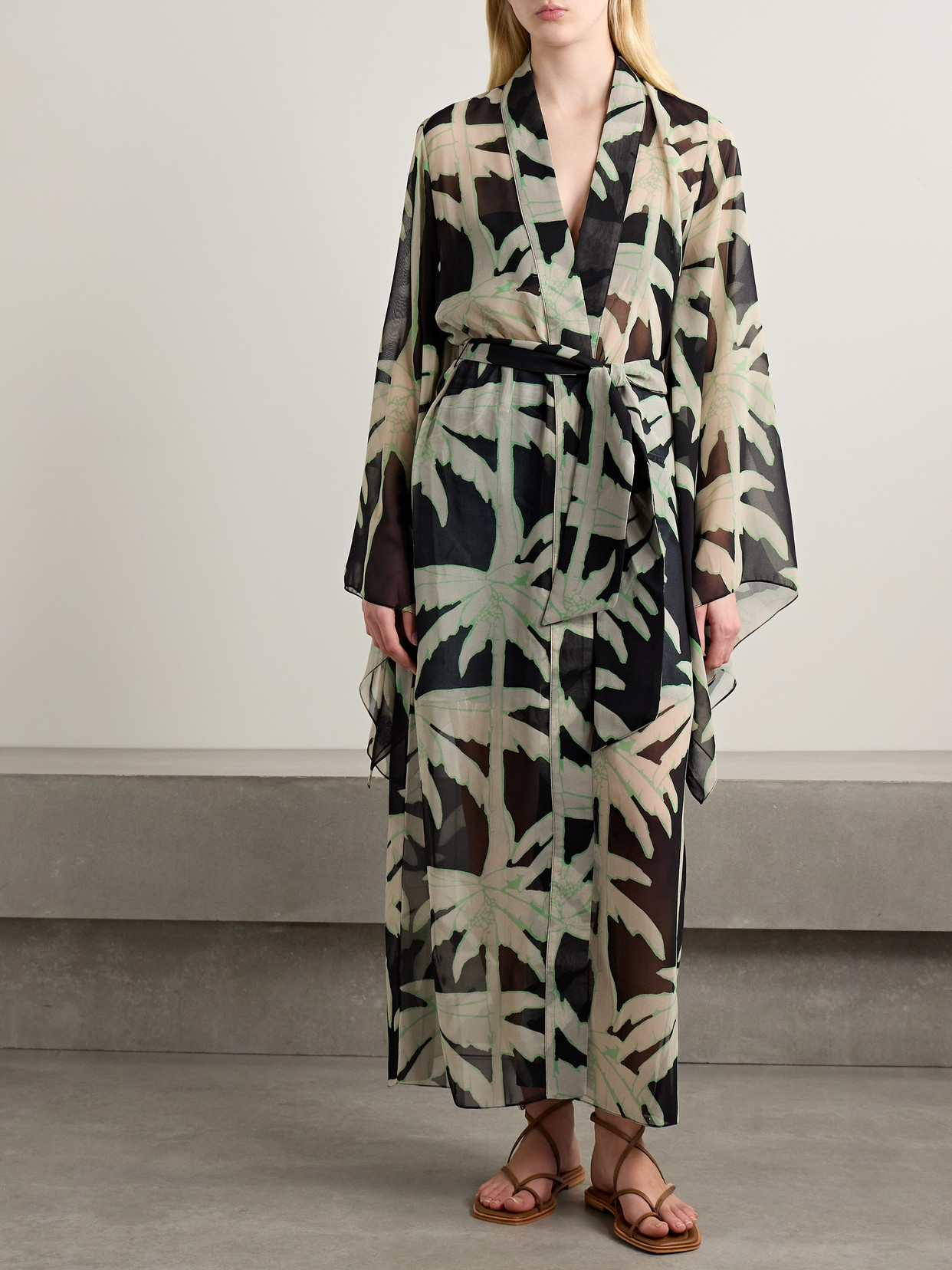 JOHANNA ORTIZ THE PASSING STORM PRINTED RECYCLED-GEORGETTE ROBE