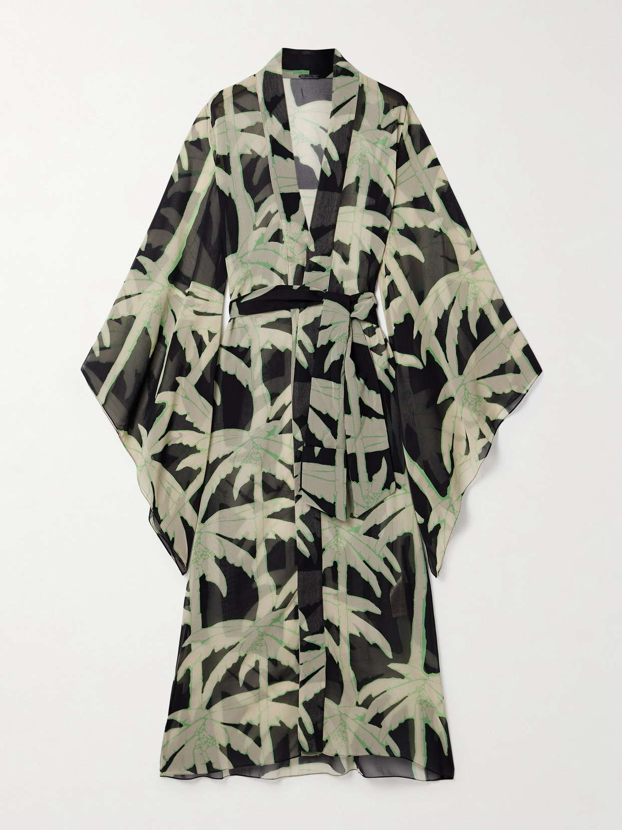 Johanna Ortiz The Passing Storm Printed Recycled-georgette Robe In Black