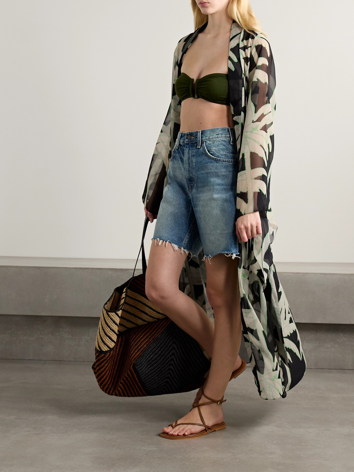 JOHANNA ORTIZ THE PASSING STORM PRINTED RECYCLED-GEORGETTE ROBE