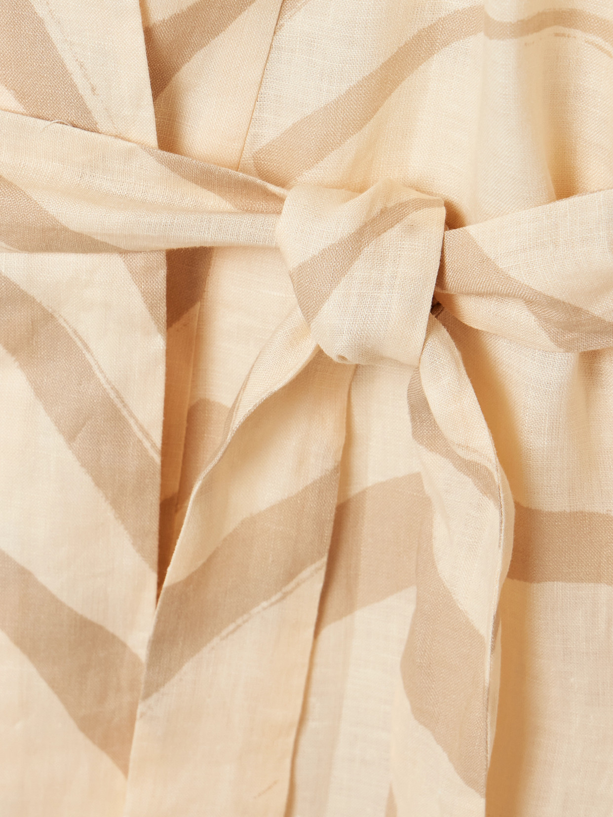 Johanna Ortiz Sail Softly Belted Printed Linen Robe In Cream