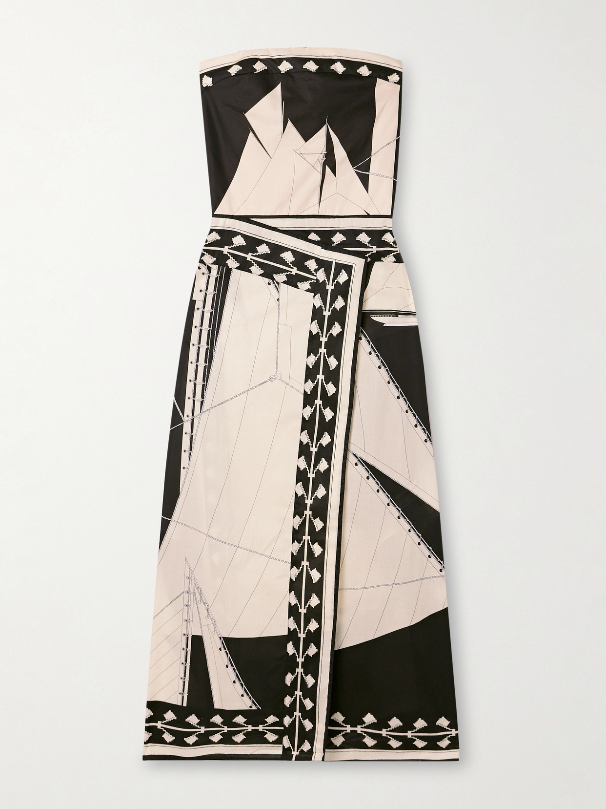 Johanna Ortiz Sailboats Pontoon Afternoon Voile Dress In Black