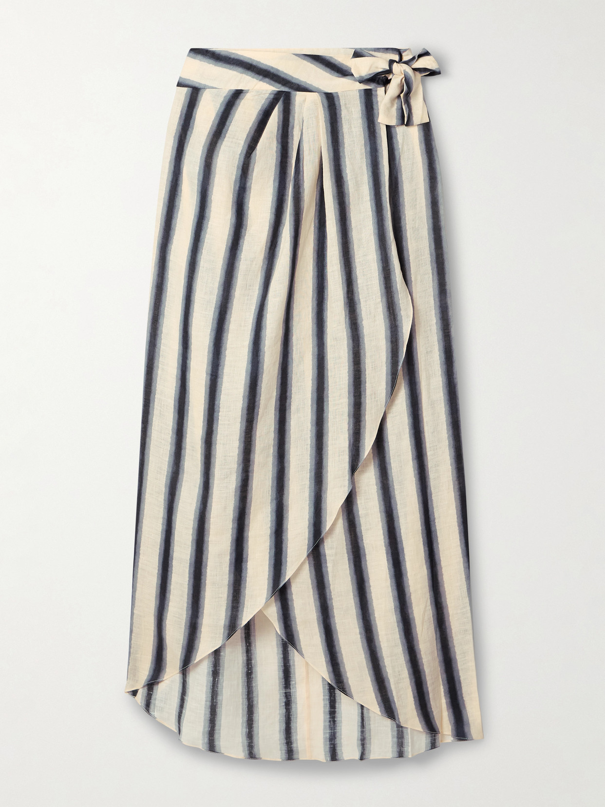 Johanna Ortiz Linen Waves Of Destiny Wrap Skirt In Ecru