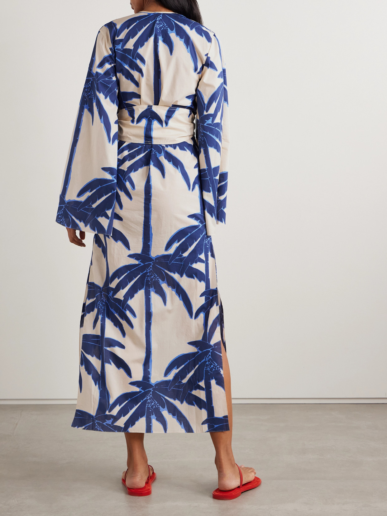 JOHANNA ORTIZ SOTAVIENTO BELTED PRINTED COTTON-VOILE MIDI DRESS