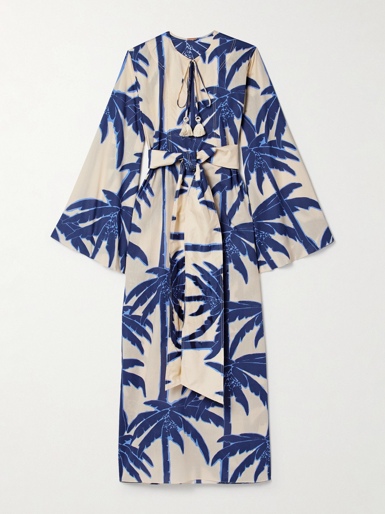 JOHANNA ORTIZ SOTAVIENTO BELTED PRINTED COTTON-VOILE MIDI DRESS