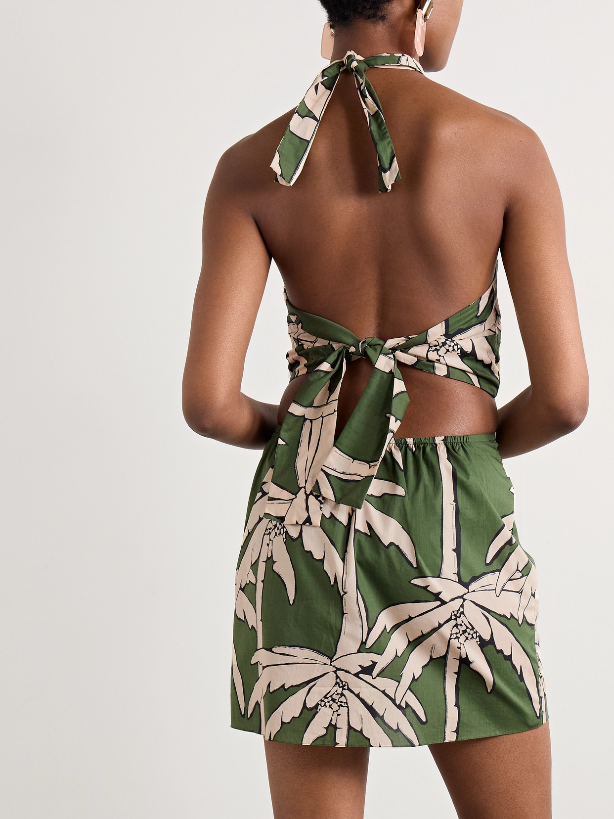 Johanna Ortiz Heart Pirate Mini Dress Green And Ecru In Green