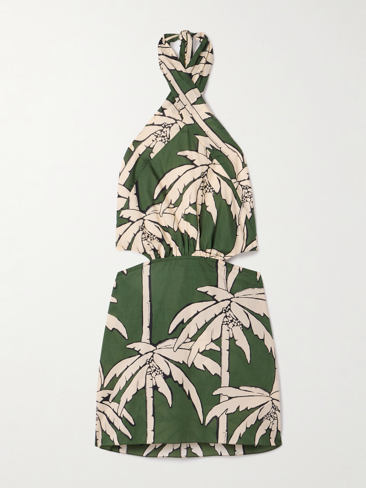 Johanna Ortiz Heart Pirate Mini Dress Green And Ecru In Green