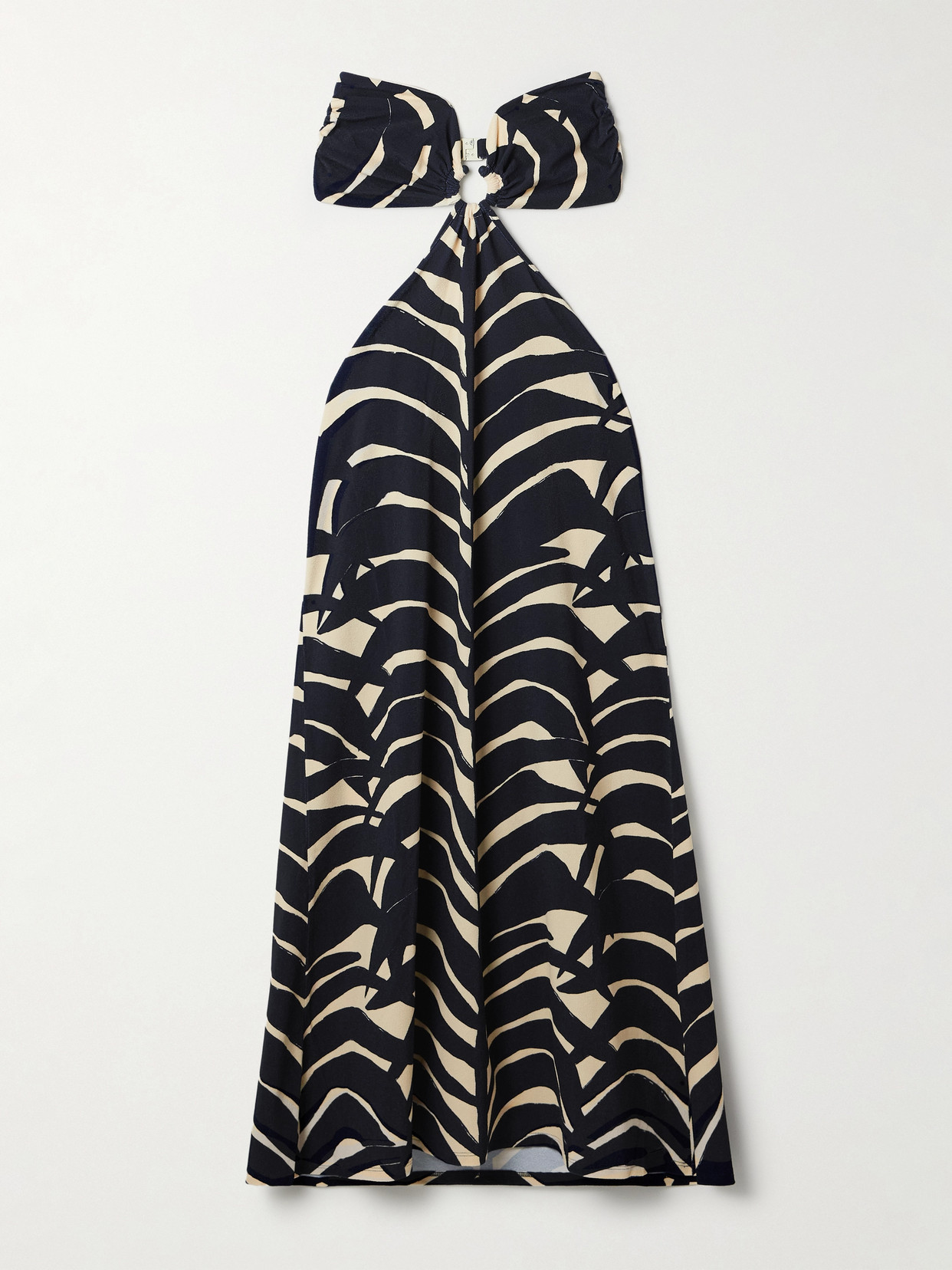 Johanna Ortiz - Ocean Layers Strapless Cutout Printed Stretch-knit Maxi Dress - Blue