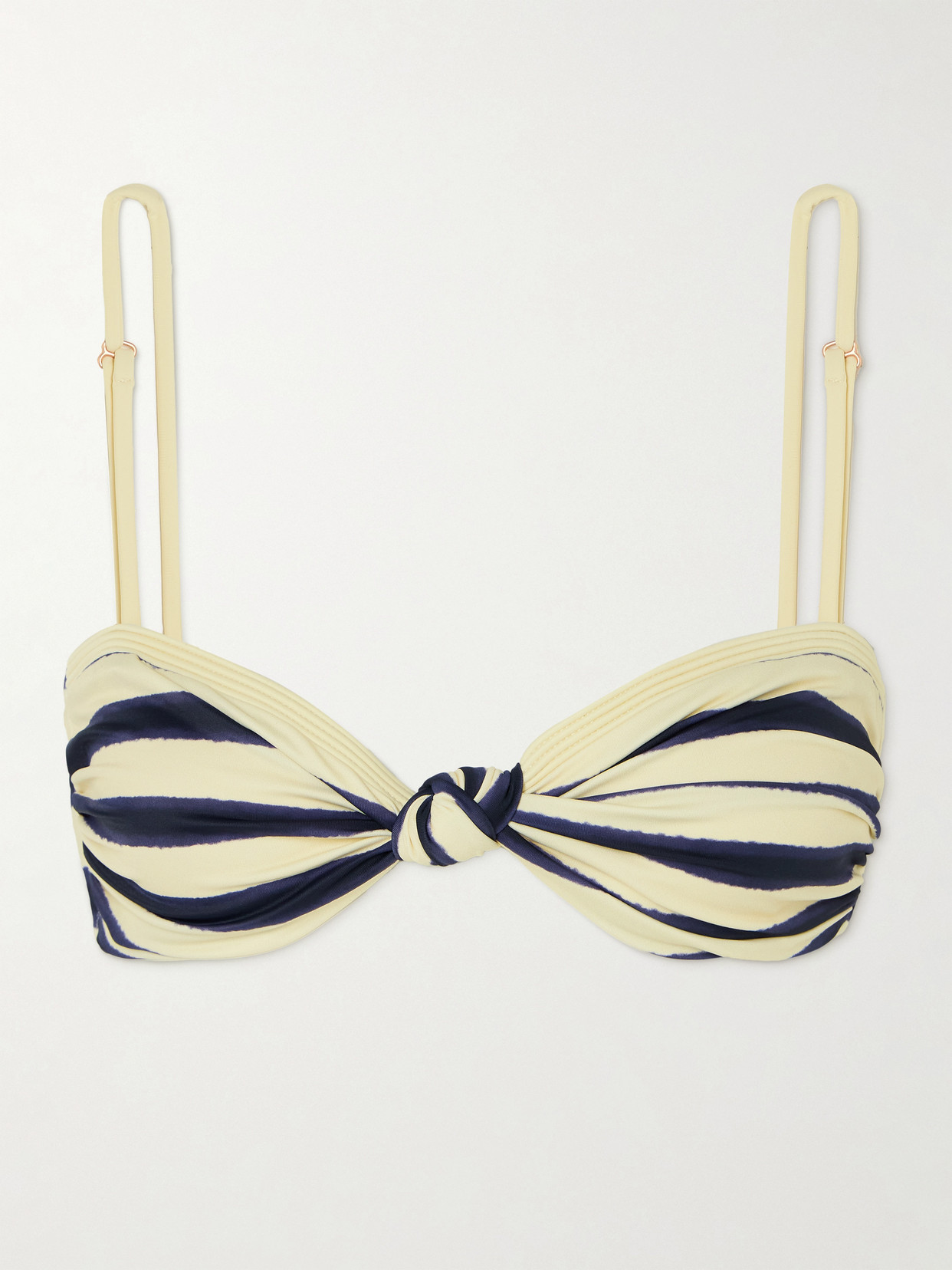 Johanna Ortiz - Bandana Marinera Knotted Striped Recycled Bikini Top - Blue