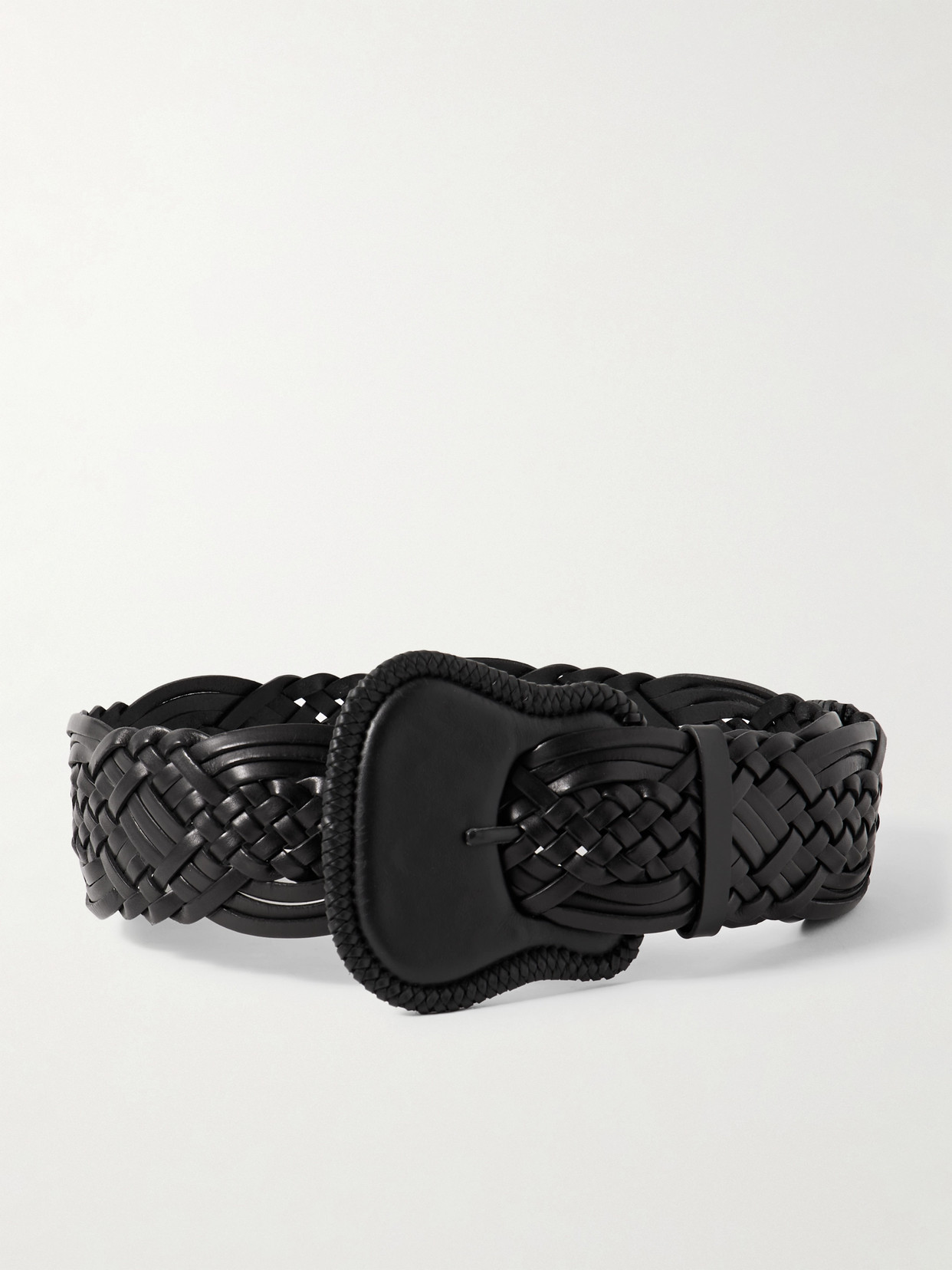 Johanna Ortiz Captain Log Woven Leather Belt In Black