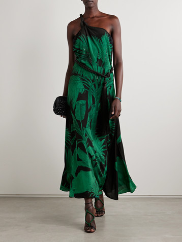 Johanna Ortiz Exceptional Joy belted embellished printed silk crepe de chine maxi dress
