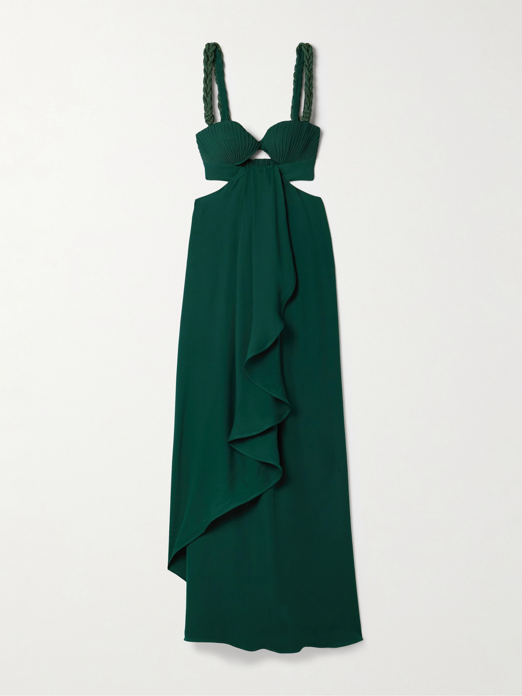 Johanna Ortiz Sea Poem cutout draped silk crepe de chine maxi dress thumbnail