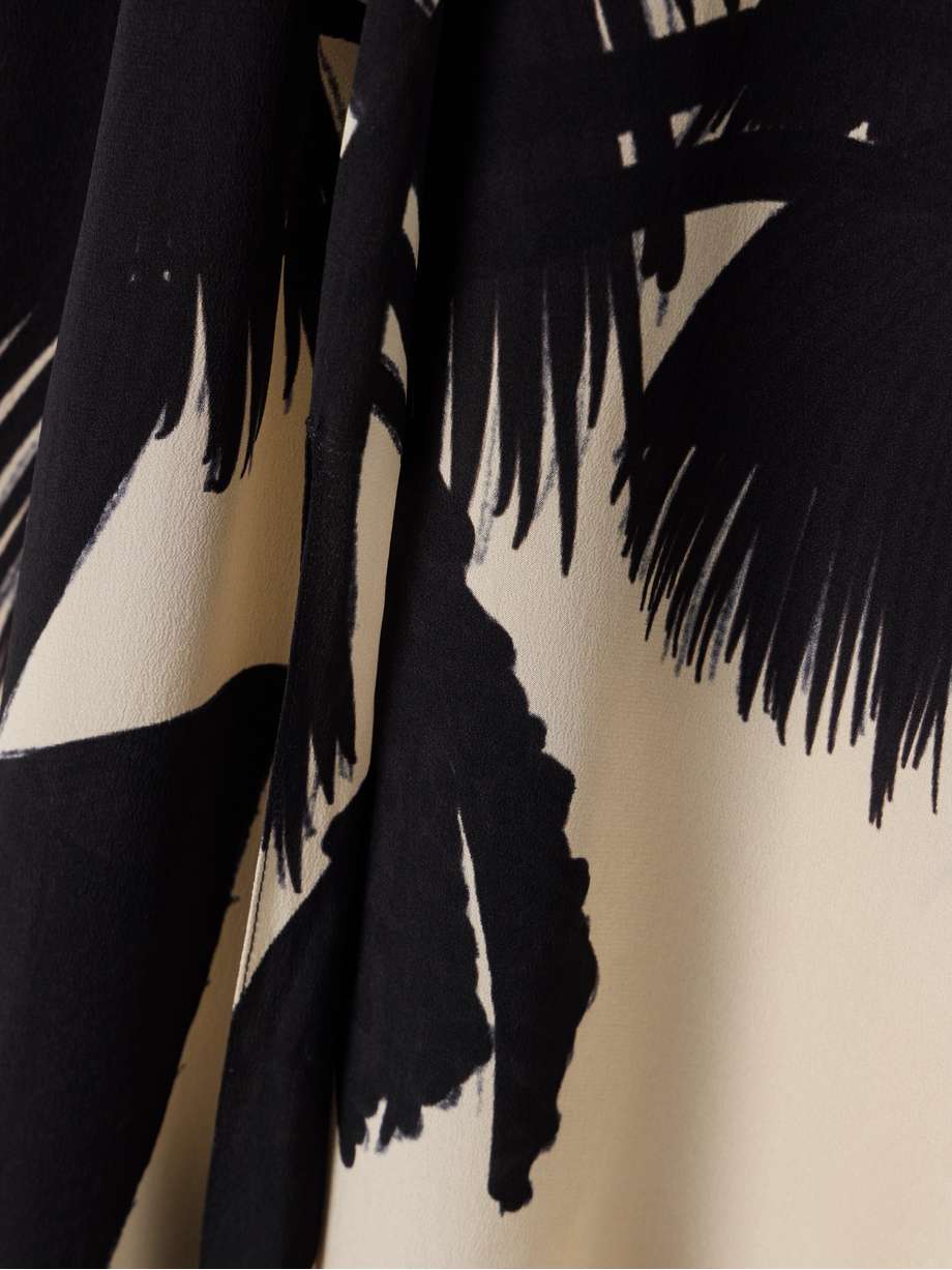 fascination of the east open-back pleated printed silk crepe de chine maxi dress